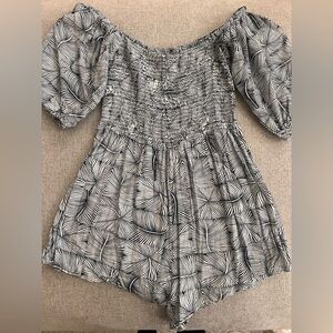 Roxy Navy and White Patterned Romper